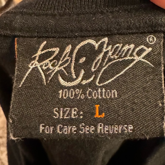 Rock Chang black t shirt double sided tiger print large - Picture 13 of 13